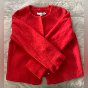 Boden wool-mohair red short coat with snap buttons